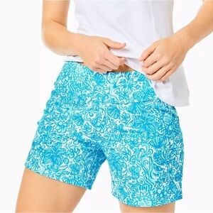 NWOT Lilly Pulitzer UPF 50+ Luxletic 5" Nakia Short Resort Took Me By Sunrise…